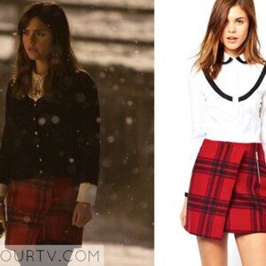 Karen Millen Red Tartan Skirt, US 6